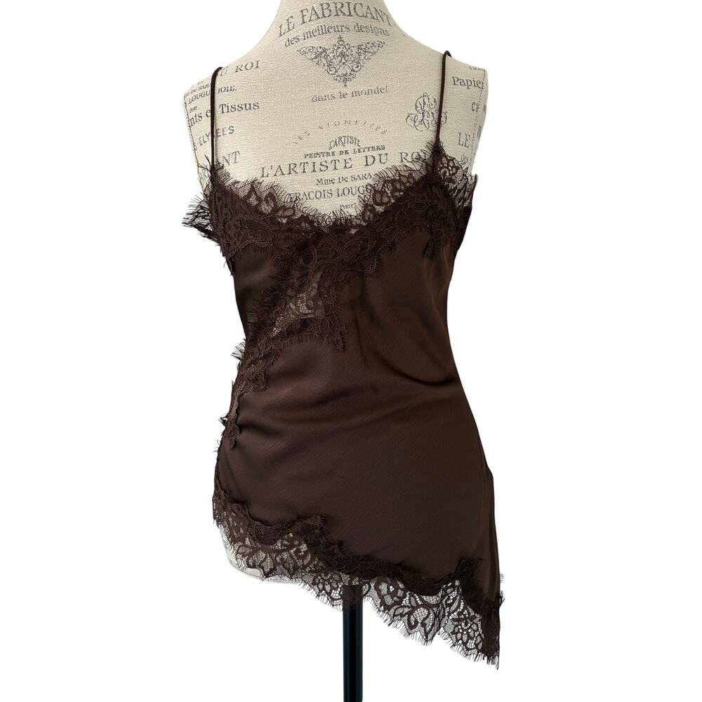 House of Harlow Lace Satin Asymmetric Open Back Camisole Top Size XS